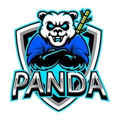 Panda logo esport for game, mascot, channel, streamer etc, vector art with transparent background