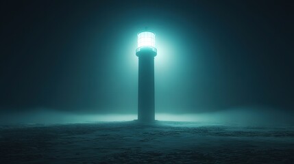   A pole-mounted light illuminates a foggy area