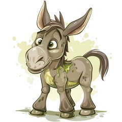 Fototapeta premium Donkey slime fantasy animal cartoon isolated whitebackground