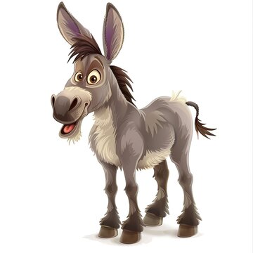 Donkey Spirit animal cartoon isolated whitebackground 16:9