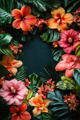 Fototapeta premium Flowers Frame Border Background - Space for Text 