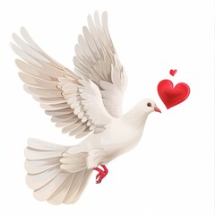 Fototapeta premium Dove Love fantasy animal cartoon isolated whitebackground