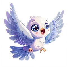 Dove Pride emotion fantasy animal cartoon isolated whitebackground