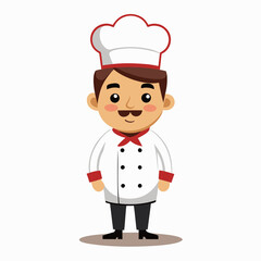 Cartoon Chef Character on white background 