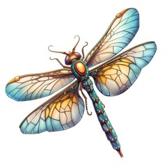Dragonfly Runesmith Occupation fantasy animal cartoon isolated whitebackground