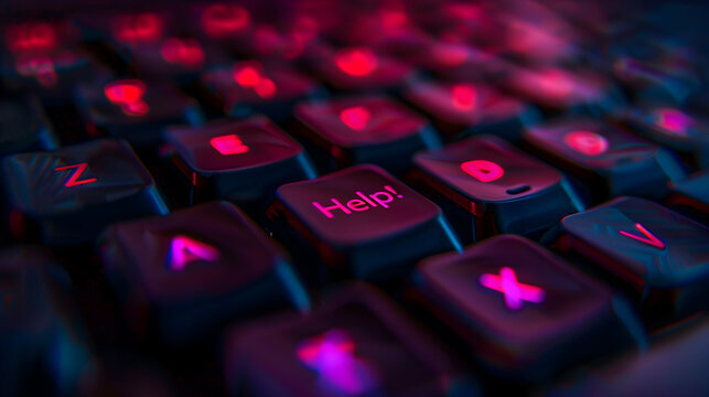 Generated Image Computer Keyboard With Help Key