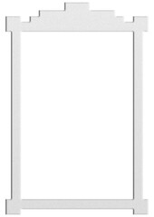 close up of  a white photo frame on white background with clipping path