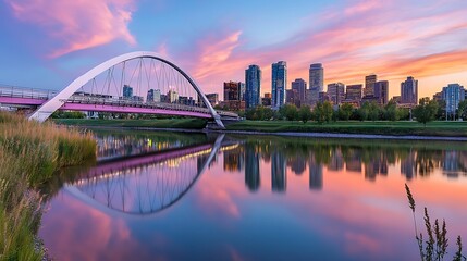 Obraz premium Modern City Square with Outdoor Seating and Urban Architecture on a Sunny Day