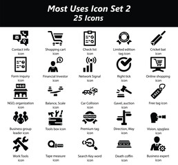Most Uses Black Icon Set 2