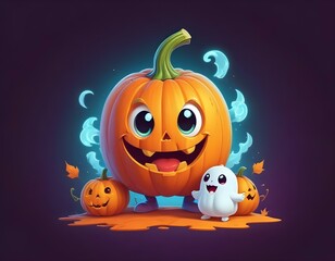 Halloween pumpkin design for t-shirt 