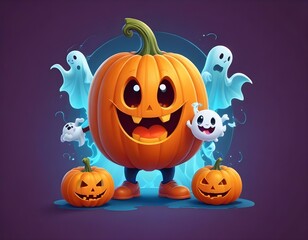 Halloween pumpkin design for t-shirt 