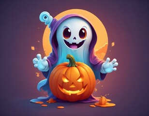 Halloween pumpkin design for t-shirt 