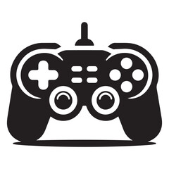 Black Joystick Icon Vector, Vector Design Game Video Icon Style, Gaming Console Vector Icon