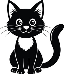 silhouette of a cat on a white background