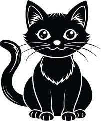 silhouette of a cat on a white background