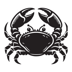 Fototapeta premium Vector black and white crab silhouette Crab silhouette Logo Isolated crab on a white background