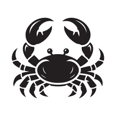 Vector black and white crab silhouette Crab silhouette Logo Isolated crab on a white background