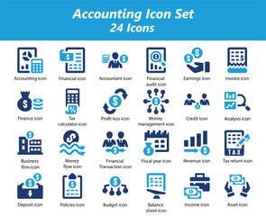 Accounting Blue Icon Set