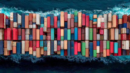Fototapeta premium Global Trade in Motion A Cargo Container Being Lifted by a Crane Against Symbolizing the Vital Role of Transportation and Logistics in International Commerce