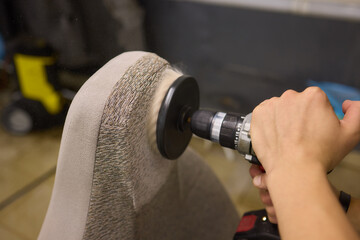Fototapeta premium Experience Professional Upholstery Cleaning using Advanced Equipment for Optimal Results