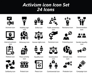 Activism Black Icon Set