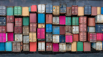 Fototapeta premium Global Trade in Motion A Cargo Container Being Lifted by a Crane Against Symbolizing the Vital Role of Transportation and Logistics in International Commerce
