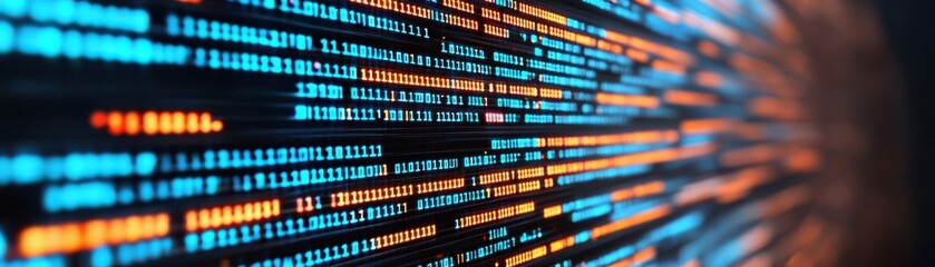 Dynamic digital background showcasing vibrant lines of data in blue and orange hues, perfect for technology themes.