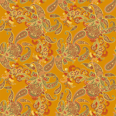Floral Vector seamless paisley pattern.