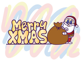 doodle pop art christmas background vector design
