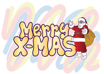 doodle pop art christmas background vector design