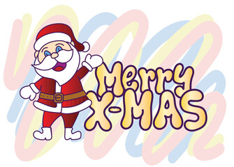 doodle pop art christmas background vector design