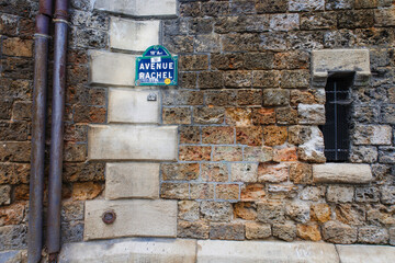 old city wall in the streets of Paris