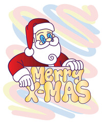 doodle pop art christmas background vector design