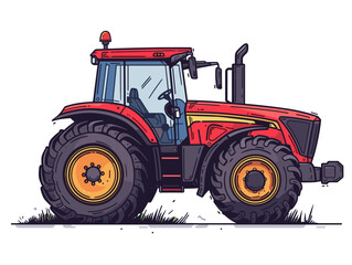 Obraz premium Tractor. Vector illustration. Isolated on white background