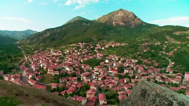 The city built at the foot of the mountain, Iskilip Corum Turkey