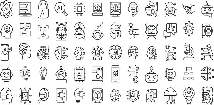 MACHINE LEARNING EDITABLE ICON SET 