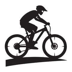 Vector bicyclist or cycling silhouettes vector illustration