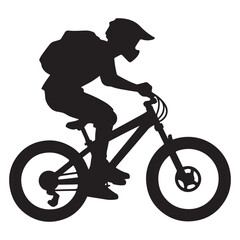 Naklejka premium Vector bicyclist or cycling silhouettes vector illustration