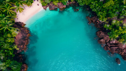 Aerial View Beach And Body Water