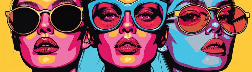 Fashionable street style on model, Pop Art, Bold, Illustration, Highlighting trendy fashion