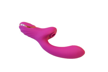 Pink vibrator sex toy isolated on white background