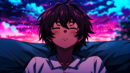 Anime Boy Sleeping Cute The Sofa