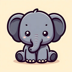 Naklejka premium 1Animation cartoon baby elephant 