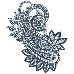 Paisley vector isolated pattern. Floral Vintage illustration