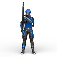 サイバー戦士　3DCGレンダリング