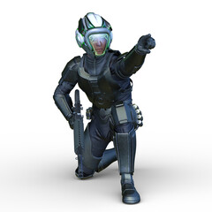 サイバー戦士　3DCGレンダリング