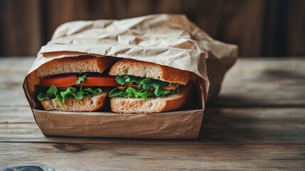 Eco-friendly brown paper replaces plastic take-away bags and sandwich packaging.