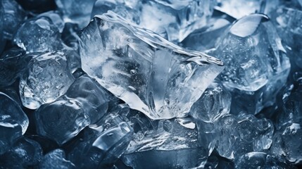Obraz premium Frozen ice cubes in blue tones