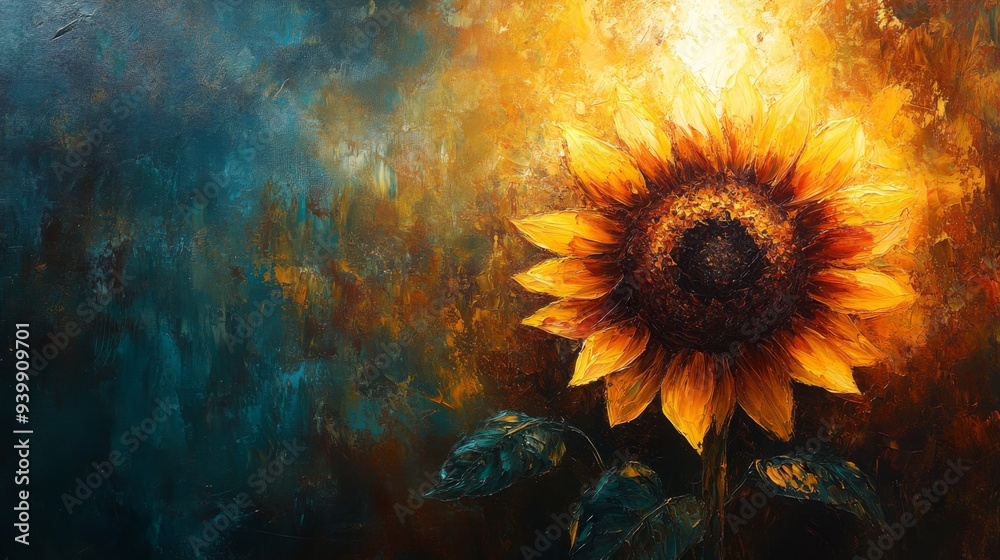 Poster Sunflower Glow Art