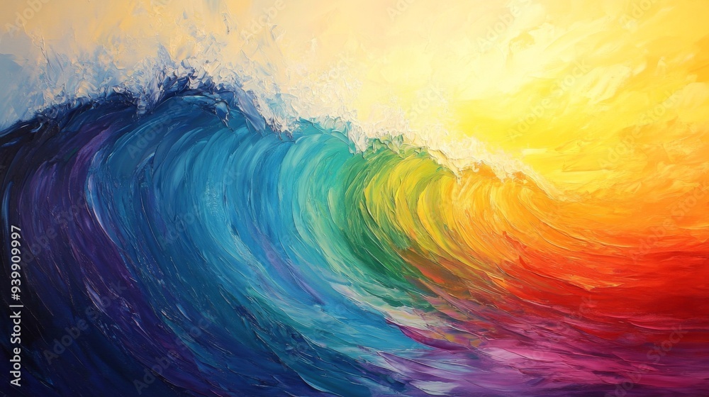 Canvas Prints colorful abstract wave painting